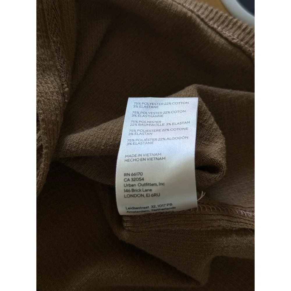 We The Free‎ People Gia Cardi Long Ribbed Sweater Dress Size Small Brown Tan